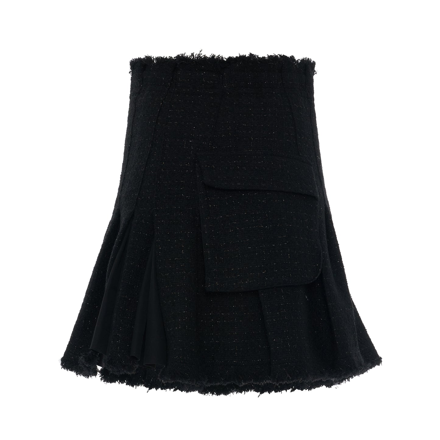 Tweed Skirt in Black Wool