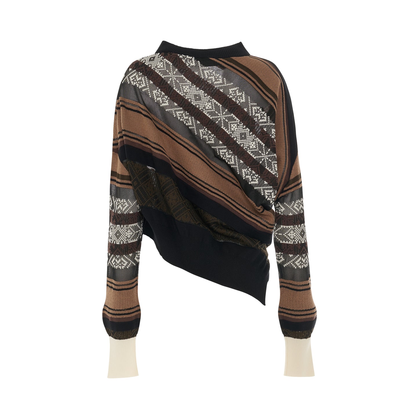 Rug Jacquard Knit Pullover in Beige