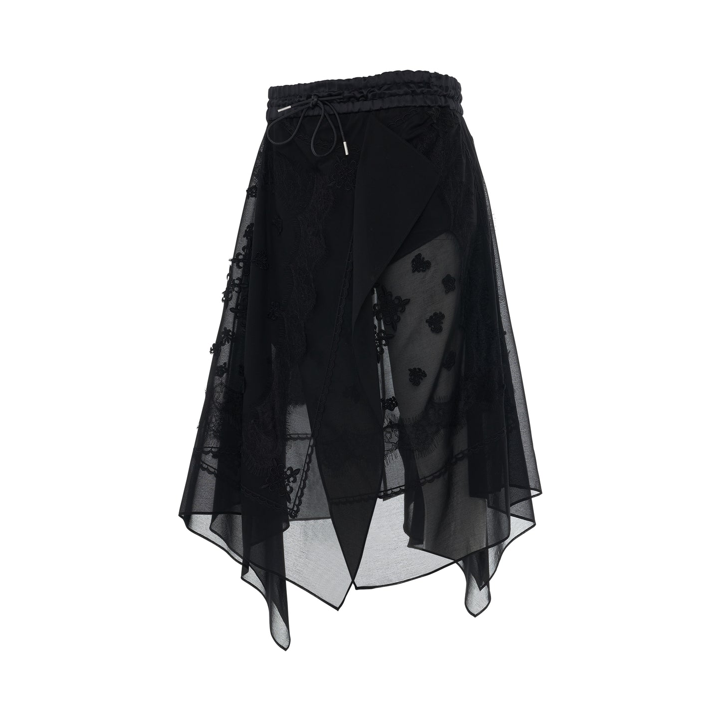 Bandana Lace Skirt in Black