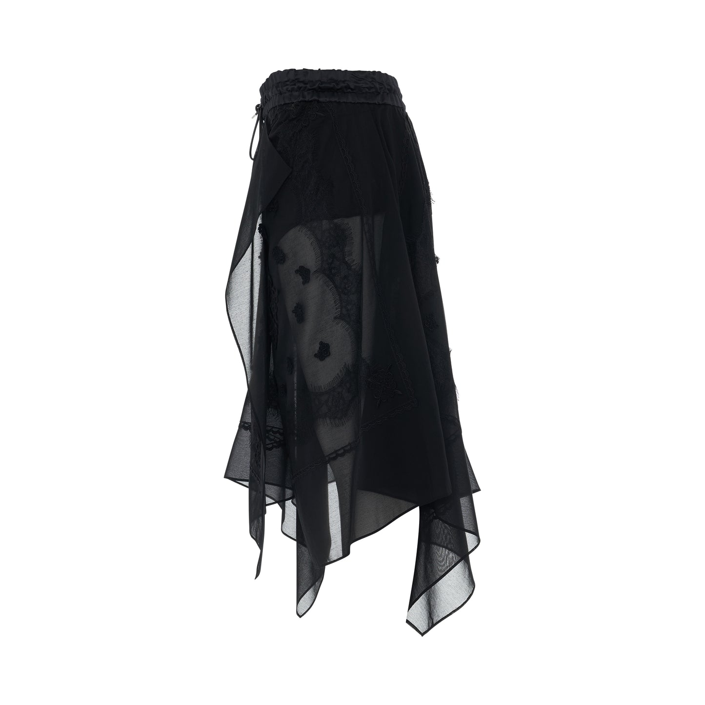 Bandana Lace Skirt in Black