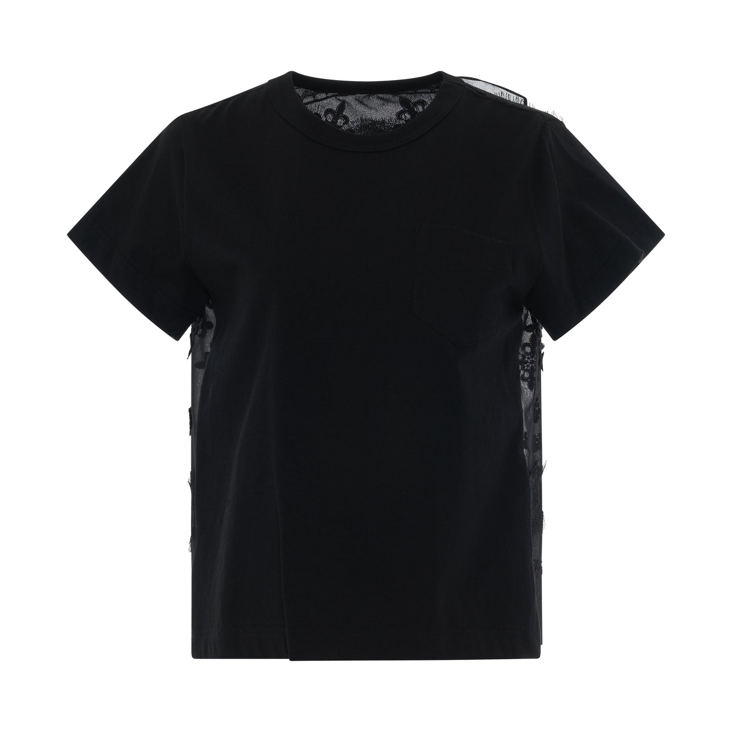 Bandana Lace T-Shirt in Black