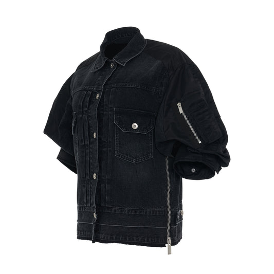 Denim Mix Jacket in Black