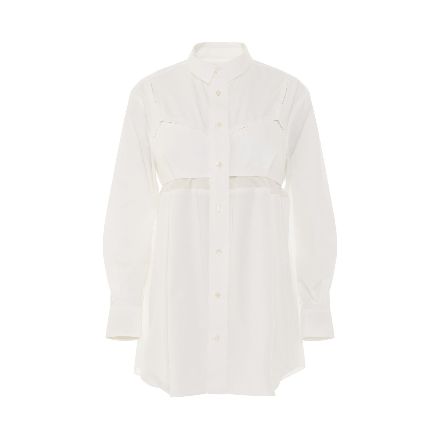 Cotton Poplin Shirt in Off White