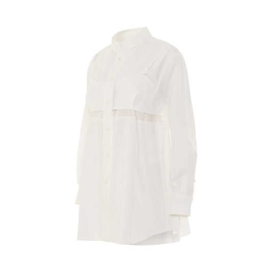 Cotton Poplin Shirt in Off White