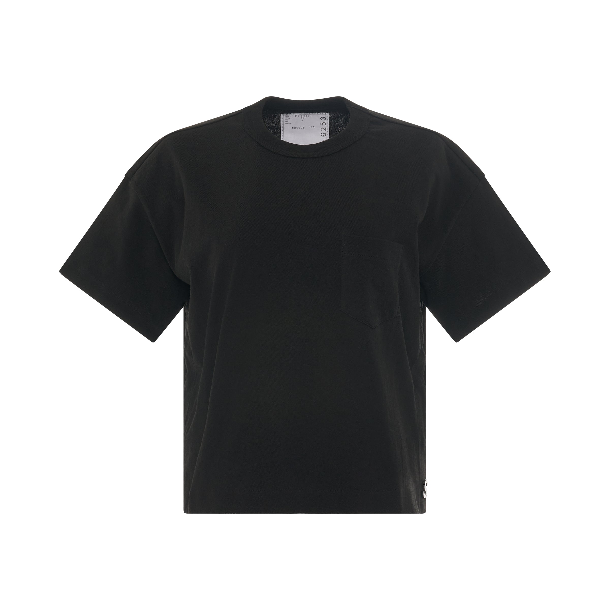 S Studs Cotton Jersey T-Shirt in Black