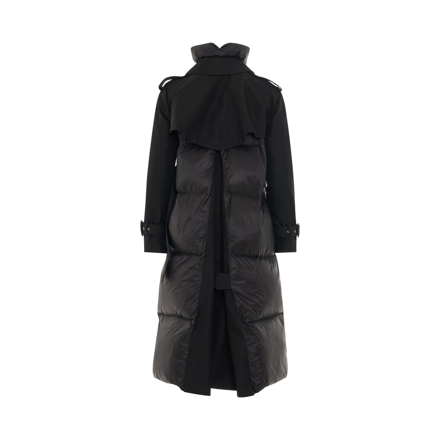 Cotton Gabardine x Padded Coat in Black