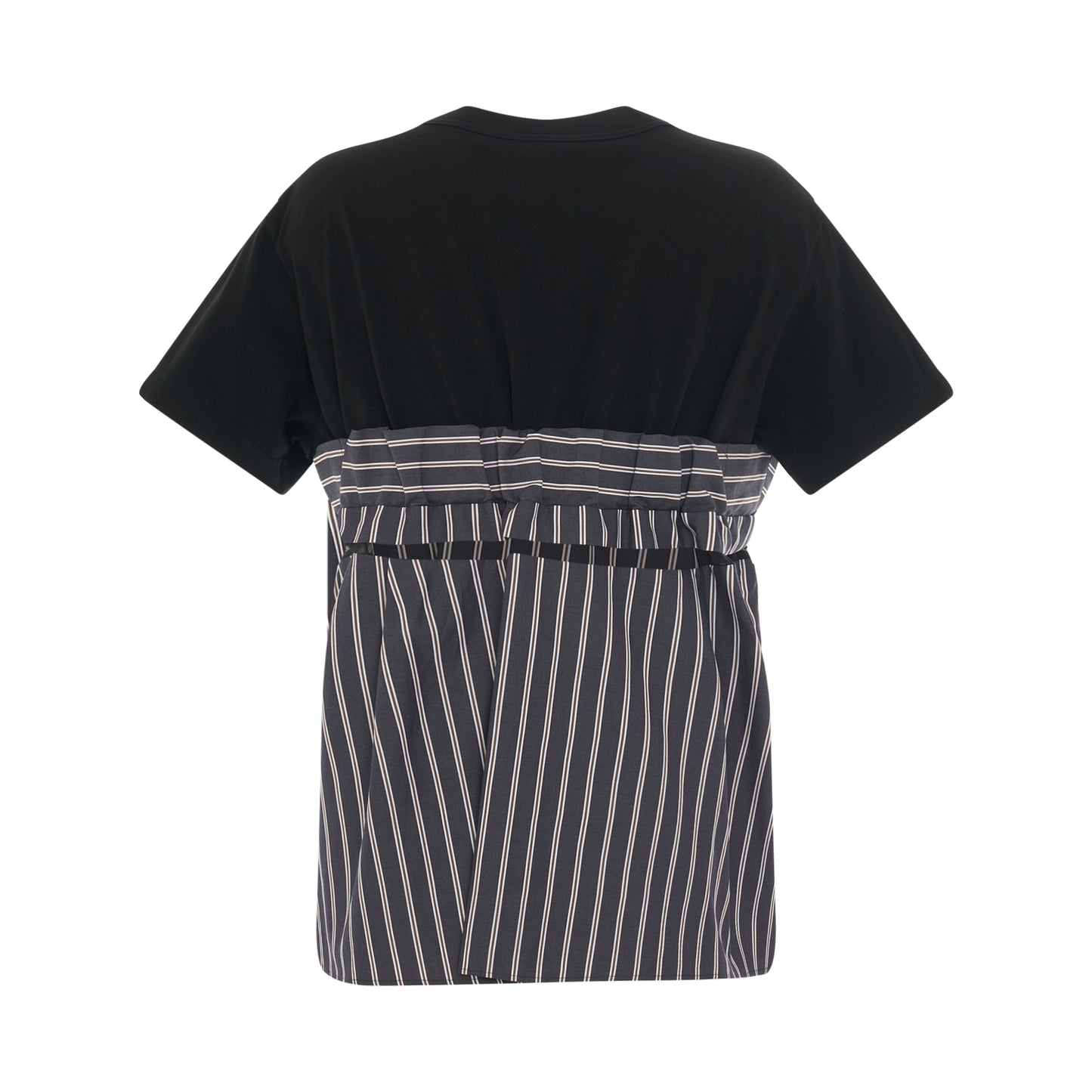 Cotton Poplin T-Shirt in Black/Stripe