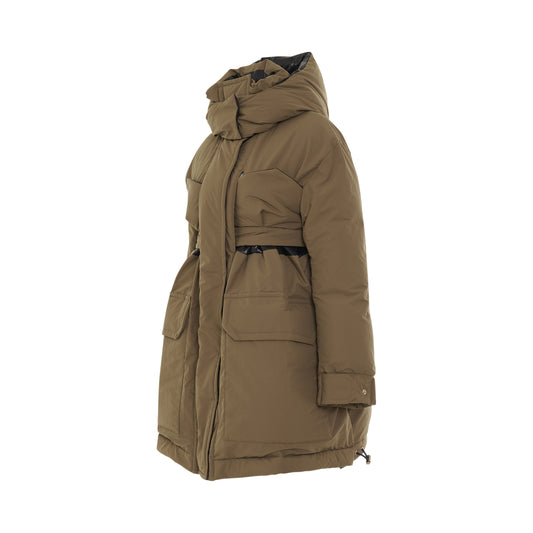 Padded Jacket with Hood in Beige