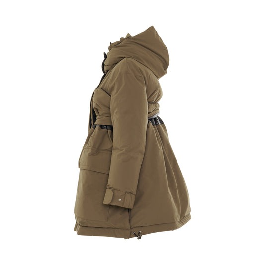 Padded Jacket with Hood in Beige