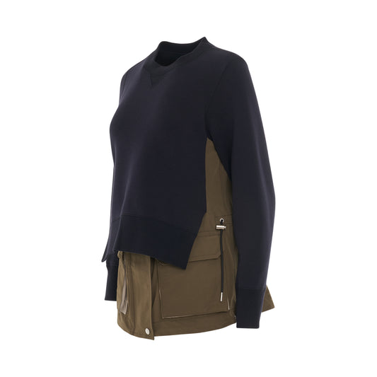 Sponge Sweat x Grosgrain Pullover in Navy/Khaki