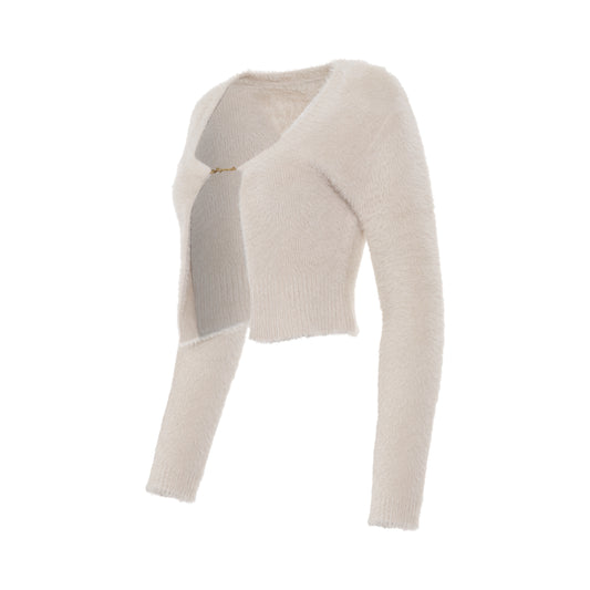 Neve Manches Longues Charm Cardigan in Off White