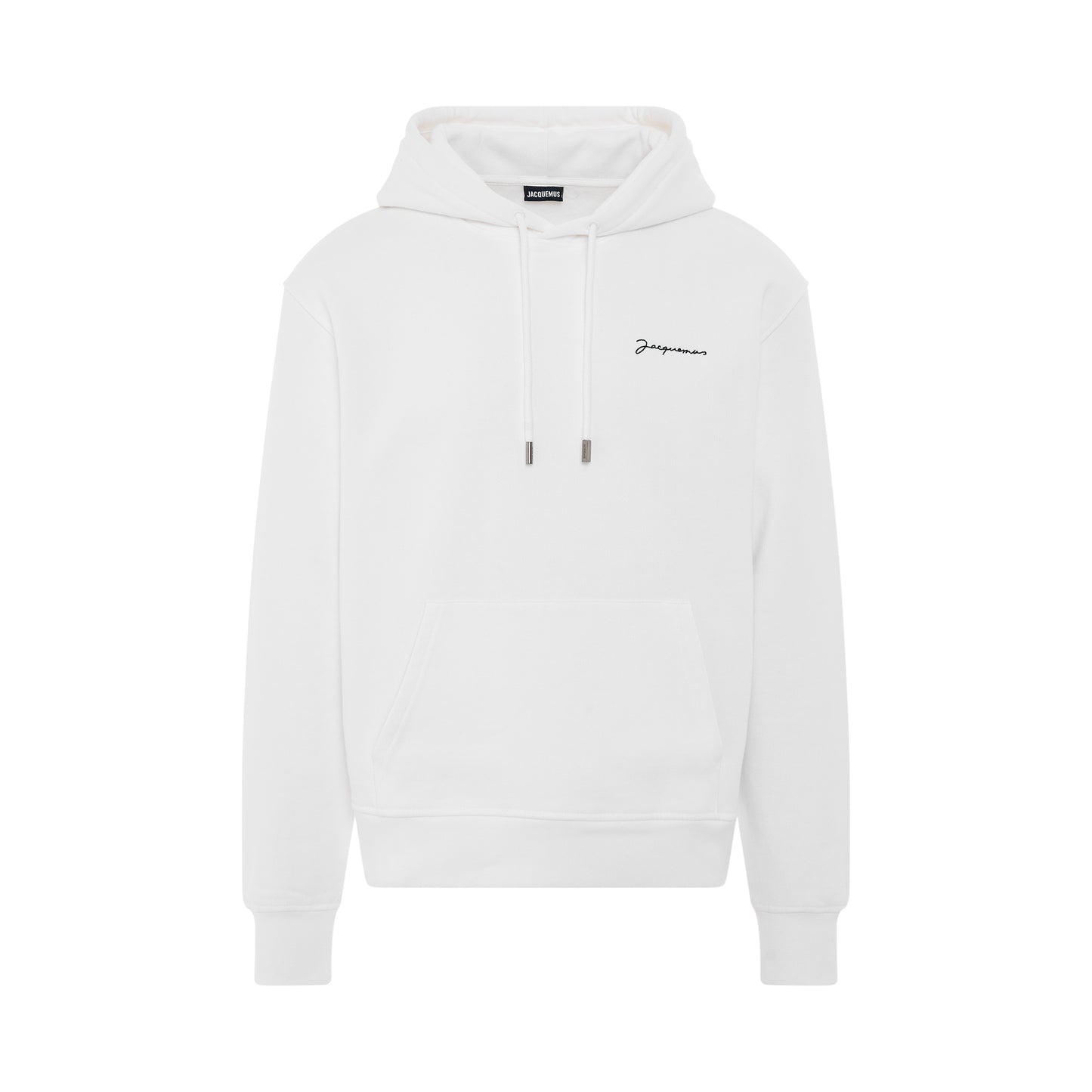 Signature Embroidered Logo Hoodie in White