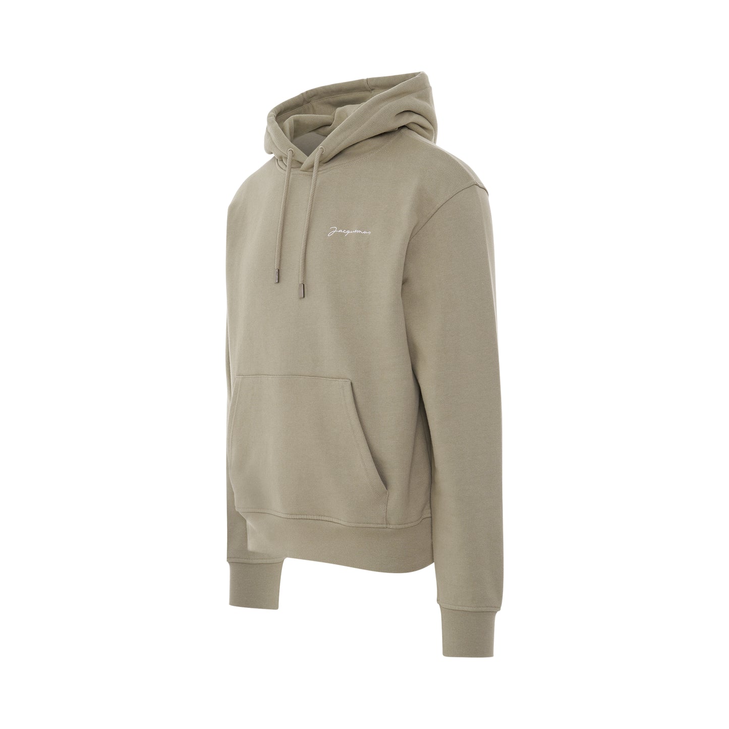 Signature Embroidered Logo Hoodie in Light Khaki