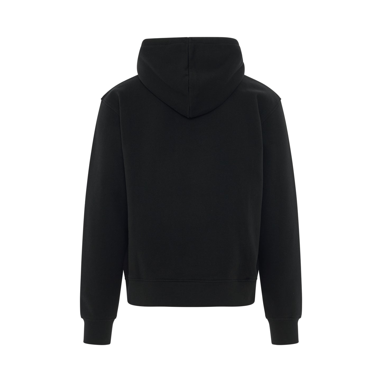 Signature Embroidered Logo Hoodie in Black