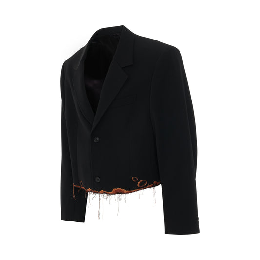 Burning Embroidery Tailored Jacket in Black