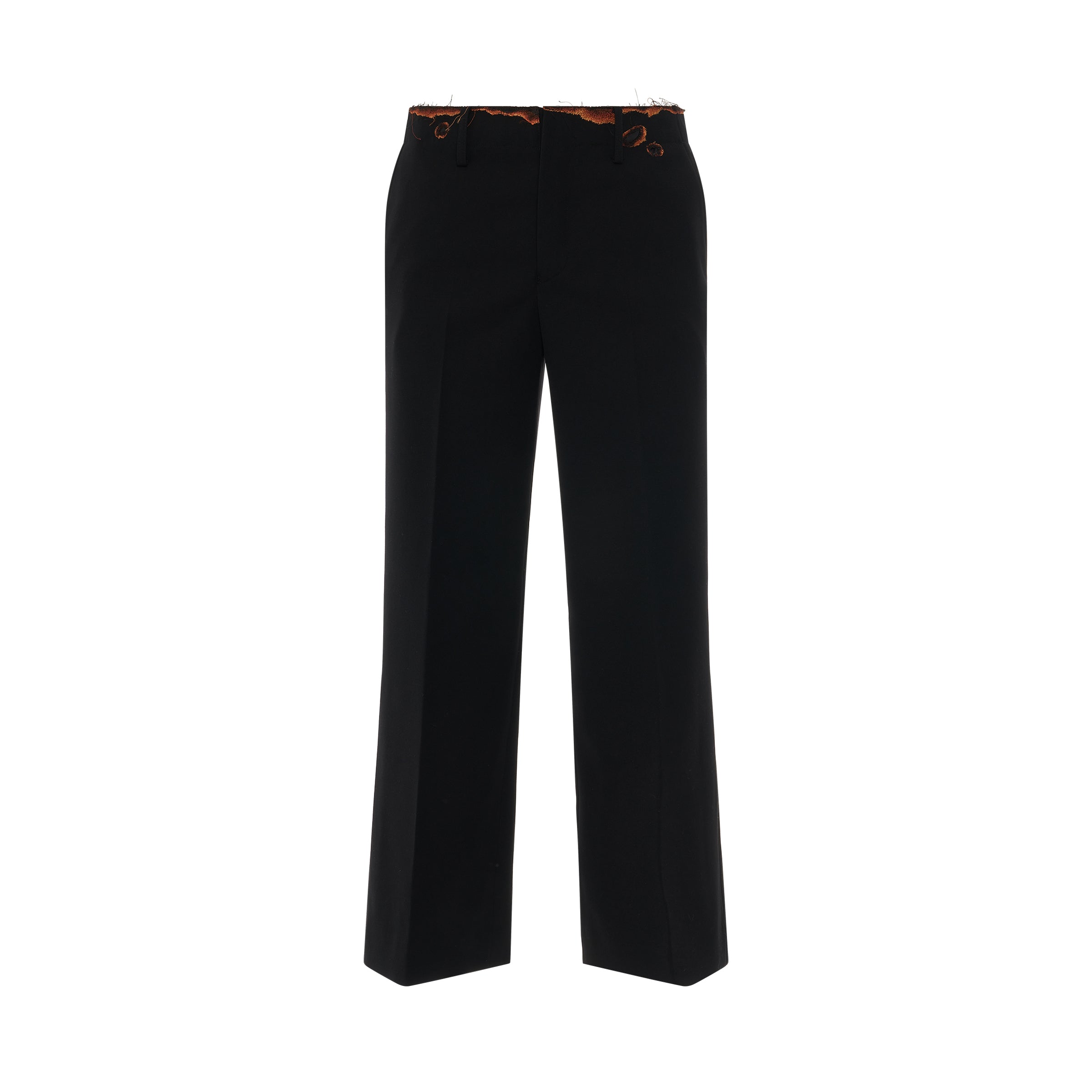 Burning Embroidery Trousers in Black