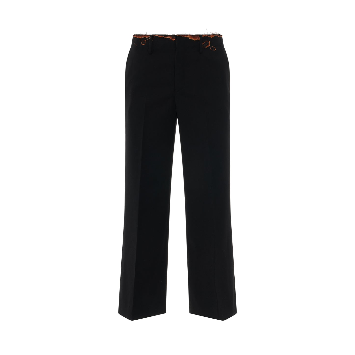 Burning Embroidery Trousers in Black