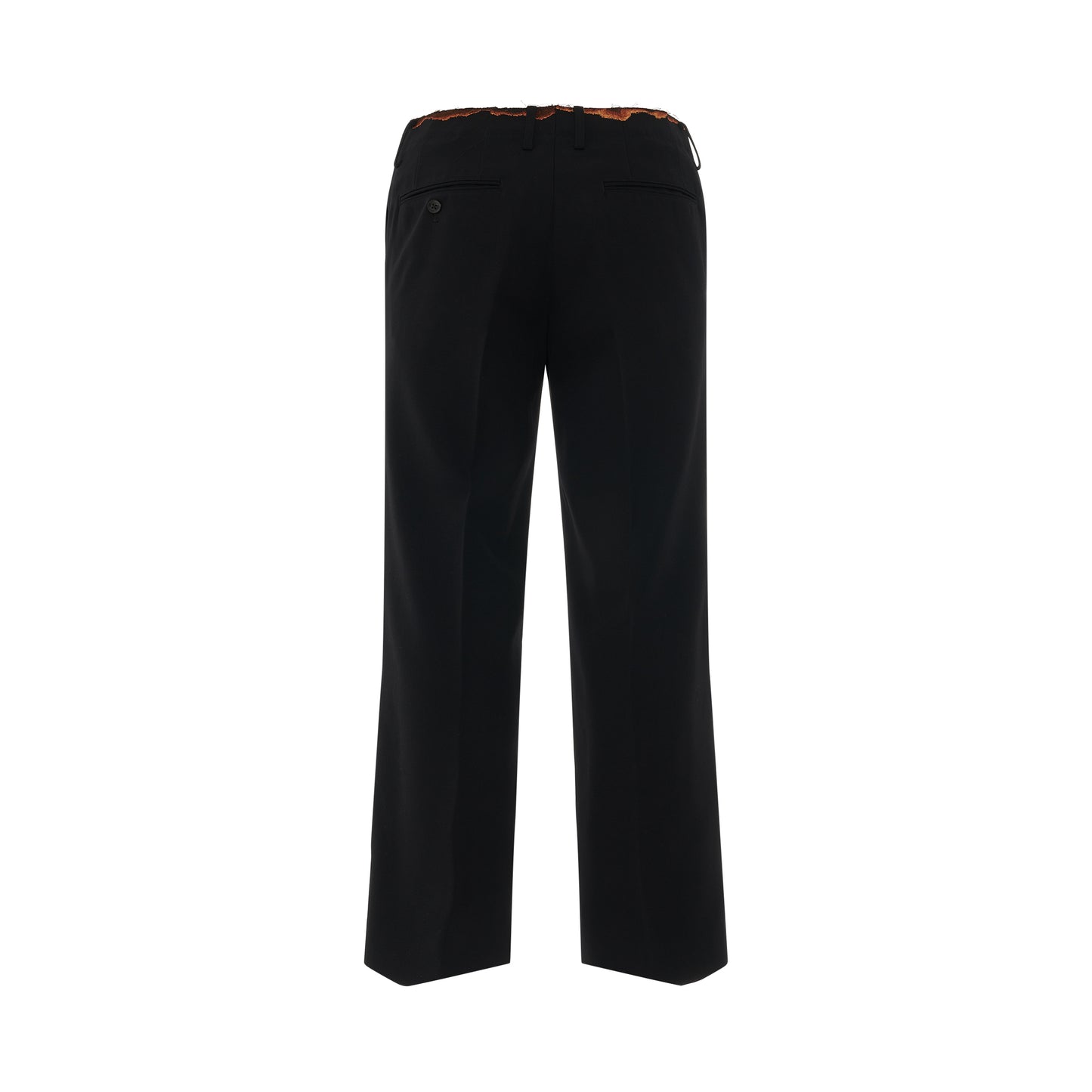 Burning Embroidery Trousers in Black