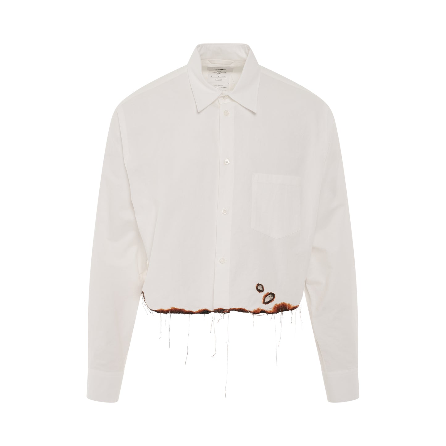 Burning Embroidery Shirt in White