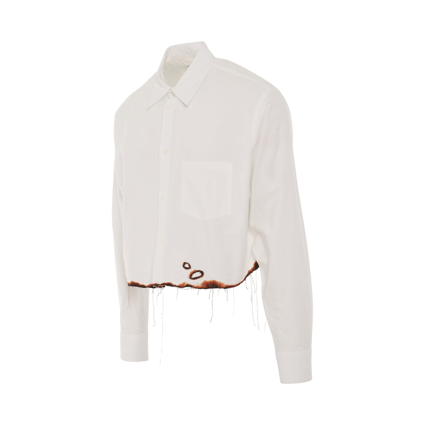 Burning Embroidery Shirt in White