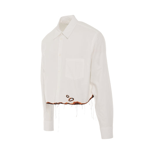 Burning Embroidery Shirt in White