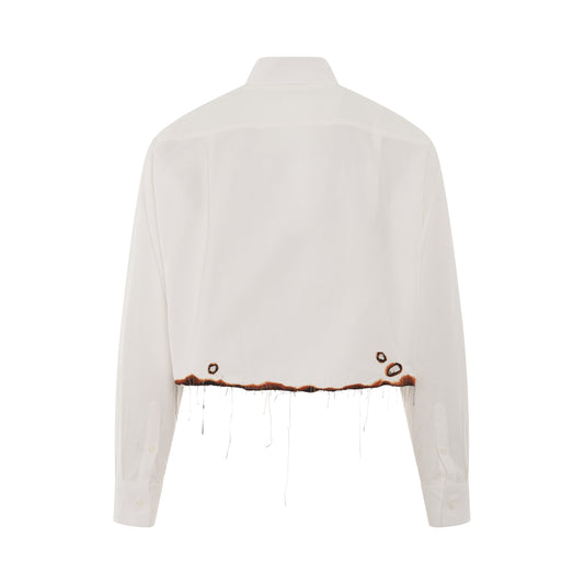 Burning Embroidery Shirt in White