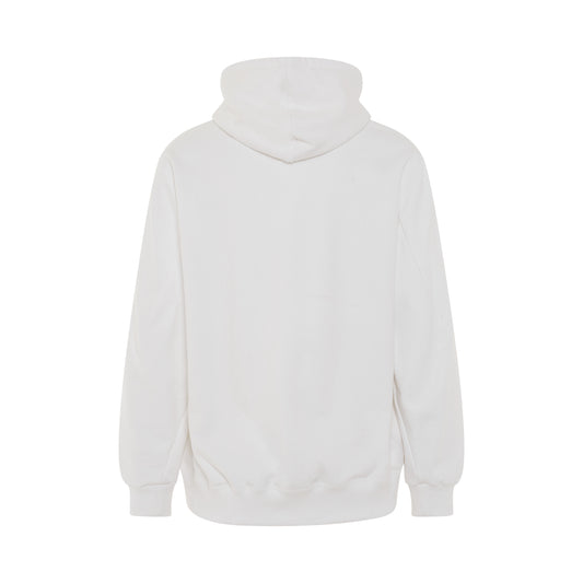 Hand Embroidery Print Hoodie in White