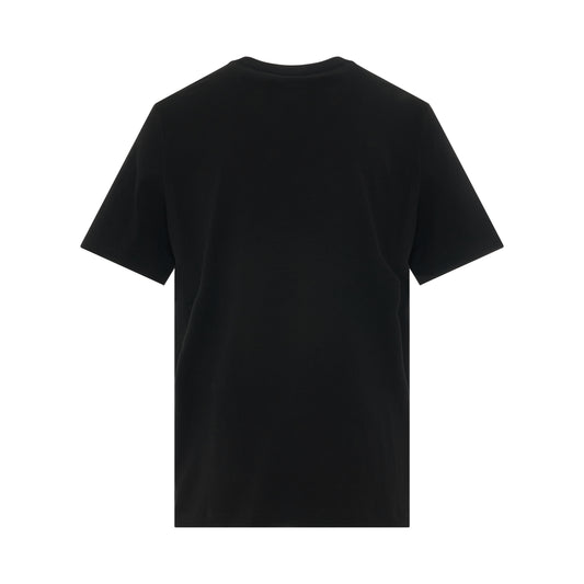 Hand Embroidery Print T-Shirt in Black