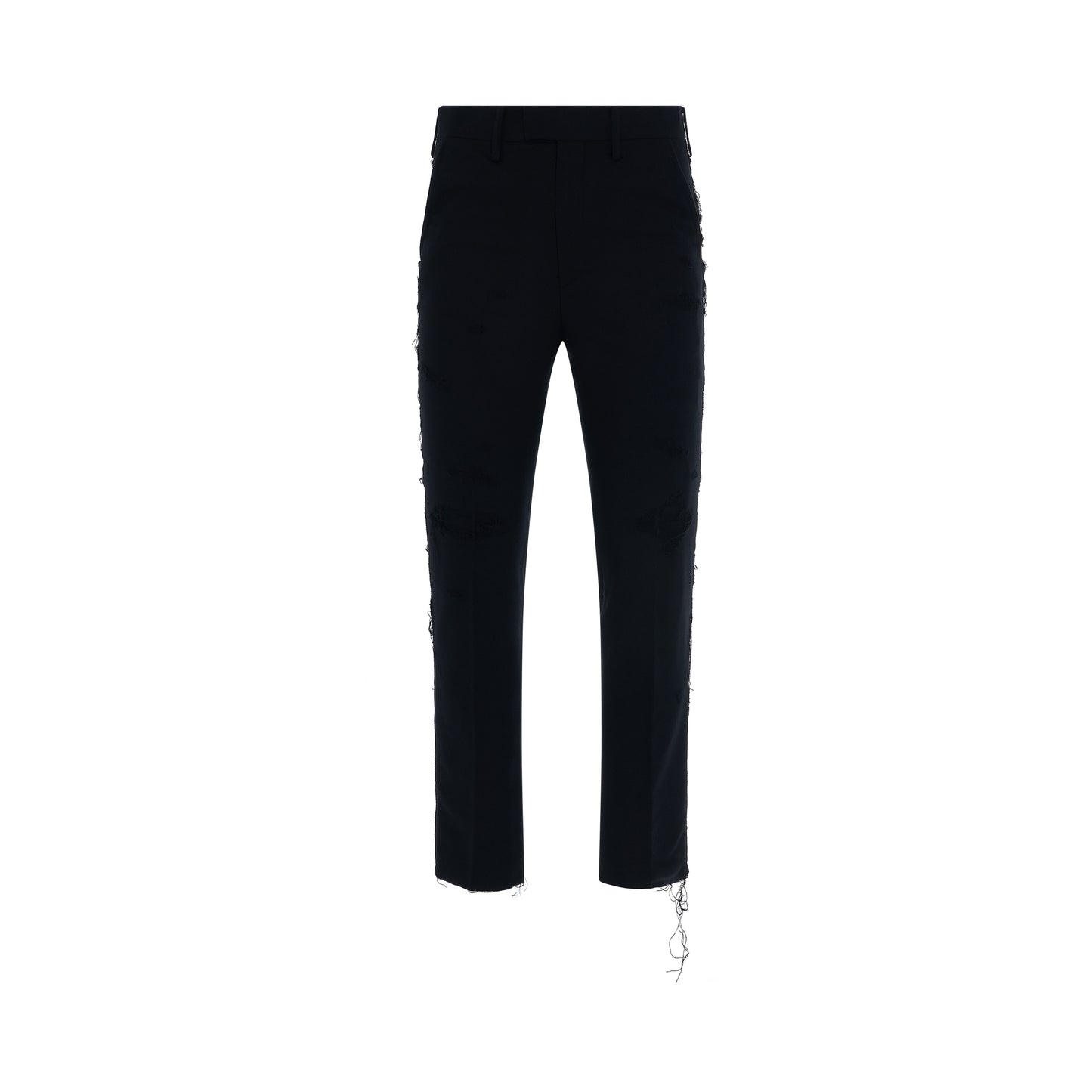 Recycle Wool Damaged Trousers in Black