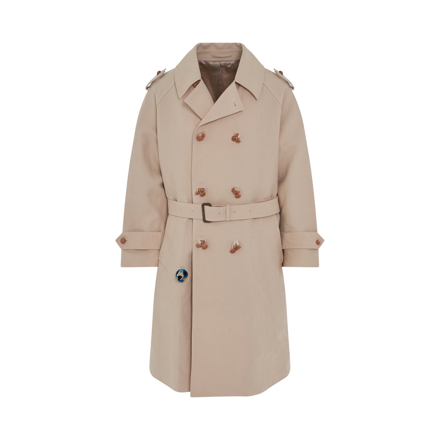 Wood Yarn Trench Coat in Natural