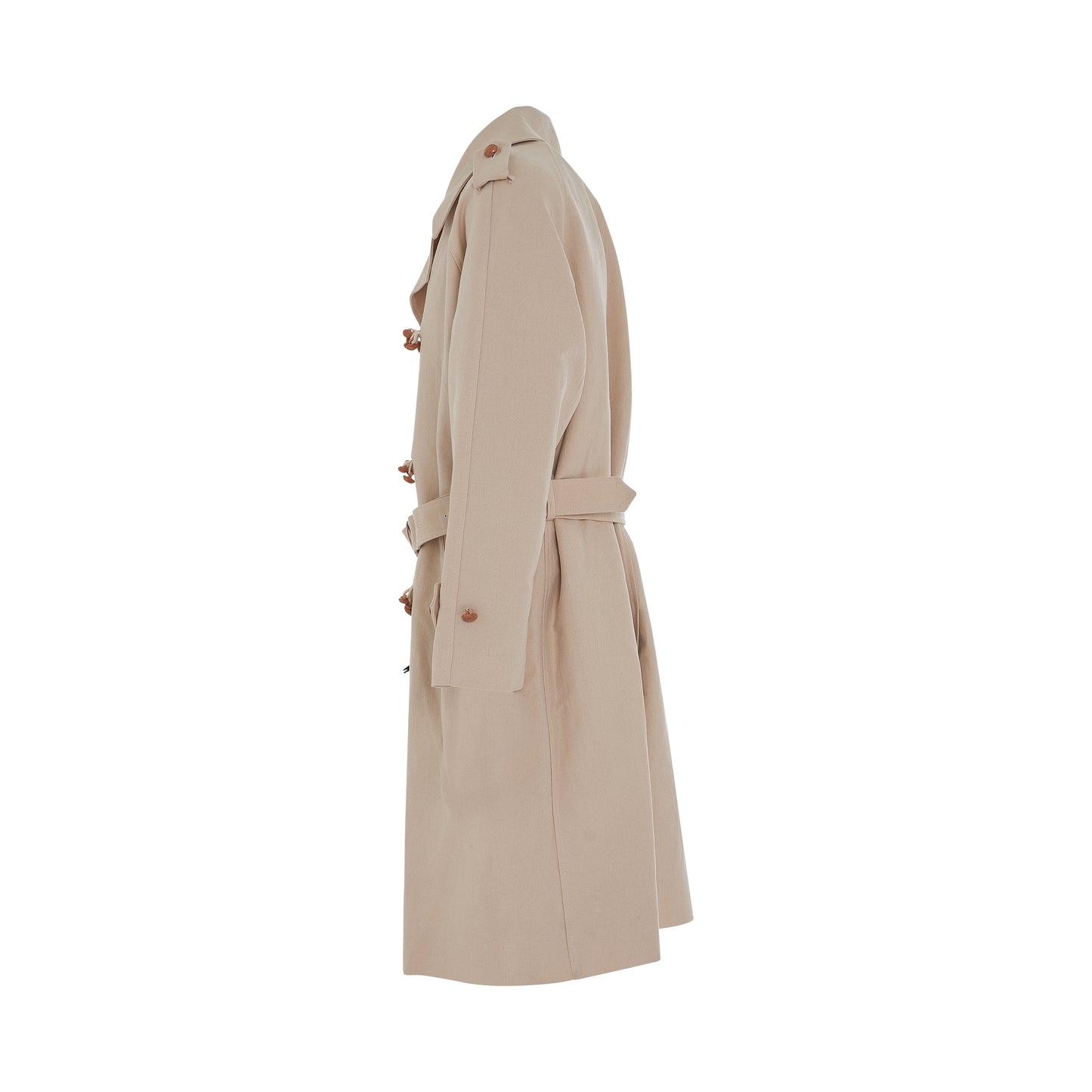 Wood Yarn Trench Coat in Natural