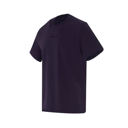 Vegetable Stem Embroidery T-Shirt in Eggplant