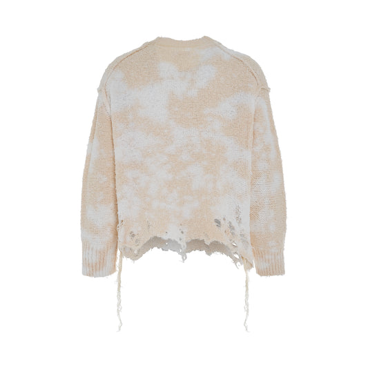 Recycled Cotton Bleached Pullover in Ivory