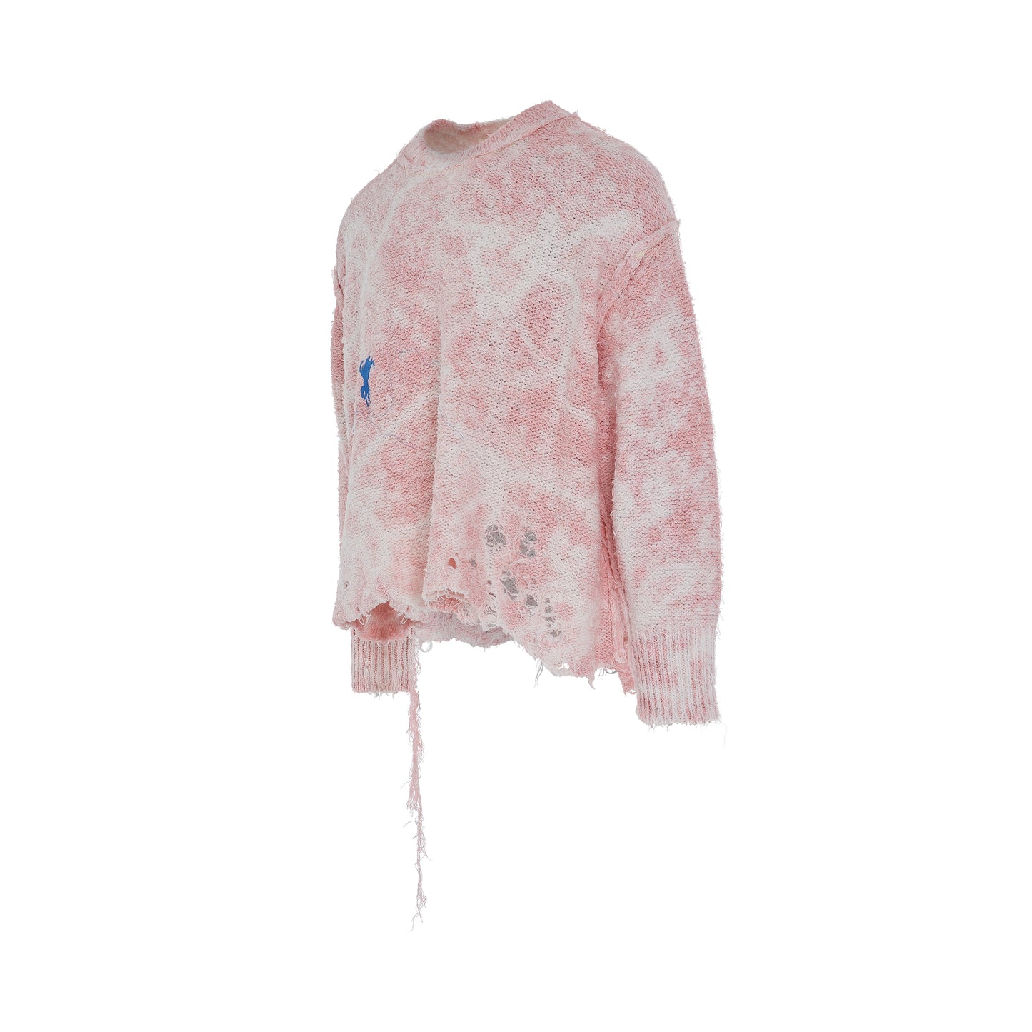Recycled Cotton Bleached Pullover in Pink