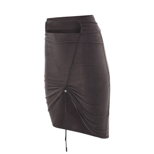 Espelho Asymmetric Mini Skirt in Brown