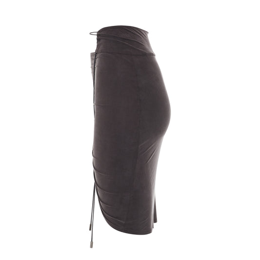 Espelho Asymmetric Mini Skirt in Brown