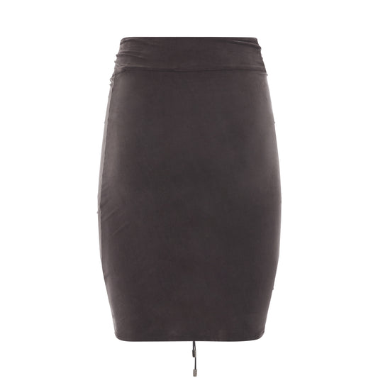 Espelho Asymmetric Mini Skirt in Brown