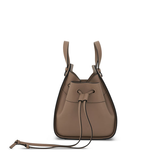 Mini Hammock Drawstring Bag in Calfskin in Sand