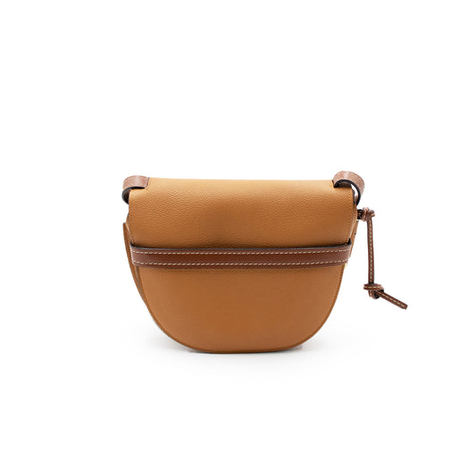 Small Gate Bag in Soft Grained Calfskin in Caramel/Pecan