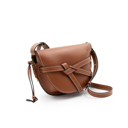 Small Gate Bag in Natural Calfskin in Rust