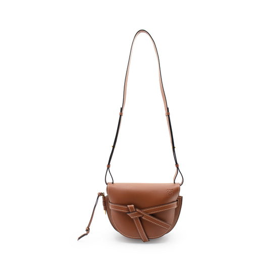 Small Gate Bag in Natural Calfskin in Rust