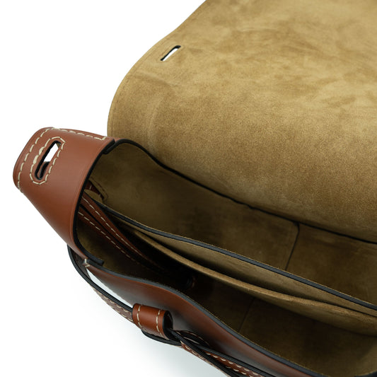 Small Gate Bag in Natural Calfskin in Rust