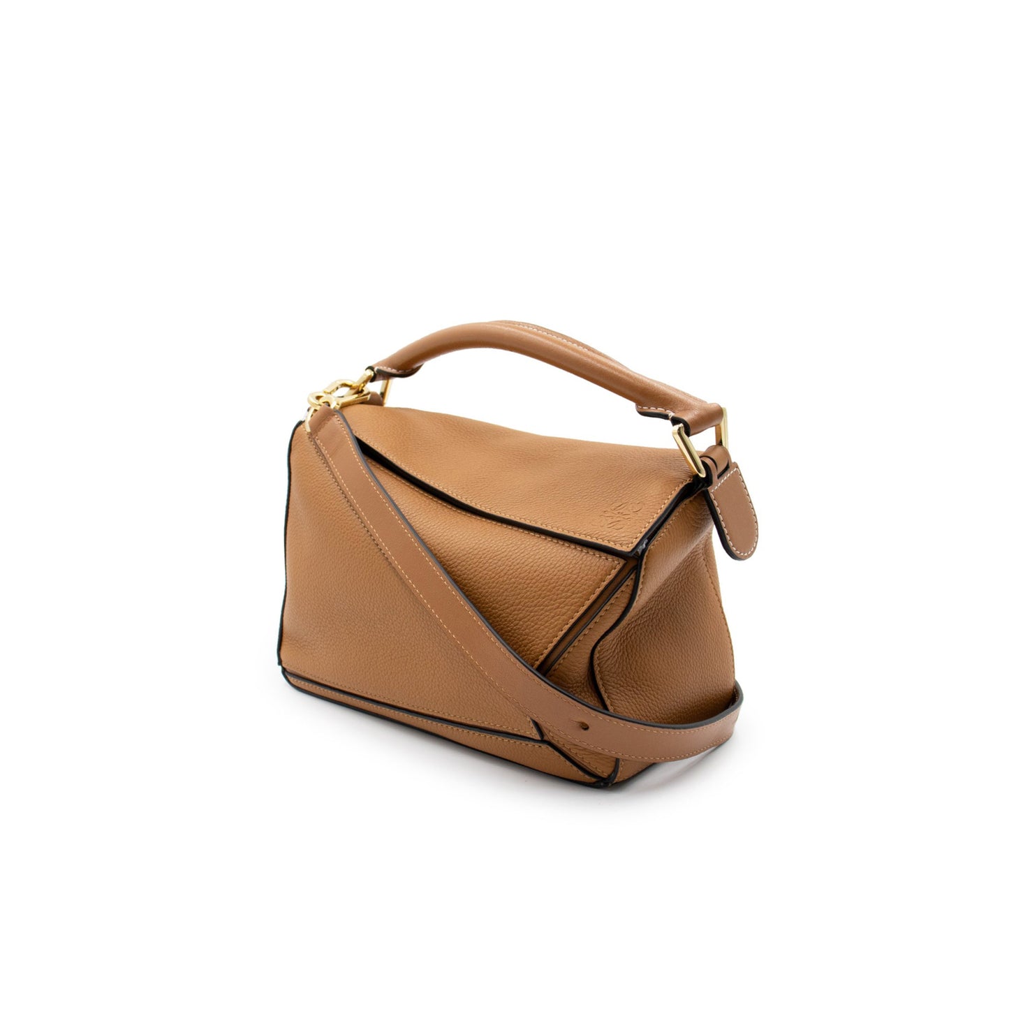 Small Puzzle Bag in Soft Grained Calfskin in Light Caramel