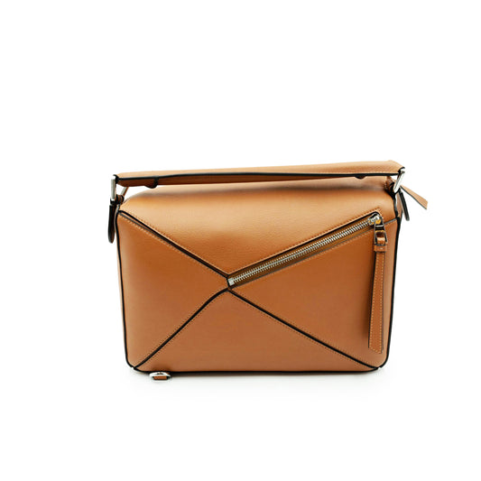 Medium Puzzle Bag in Classic Calfskin in Tan