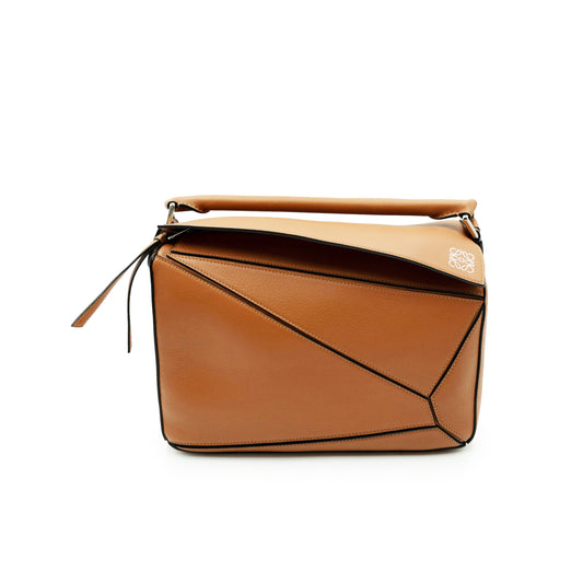 Medium Puzzle Bag in Classic Calfskin in Tan