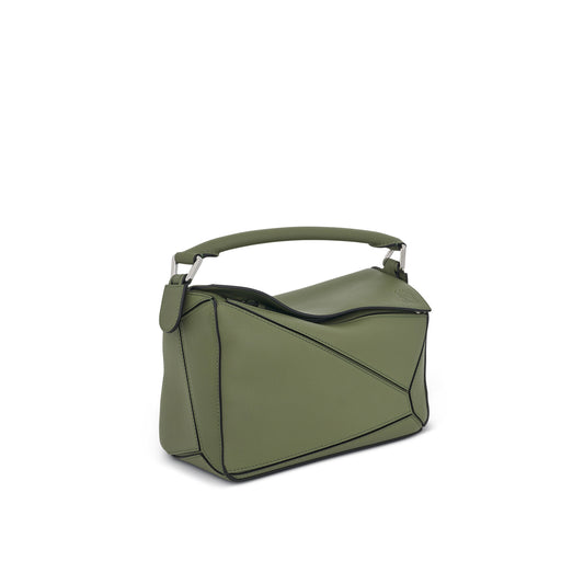 Small Puzzle Bag in Classic Calfskin in Avocado Green