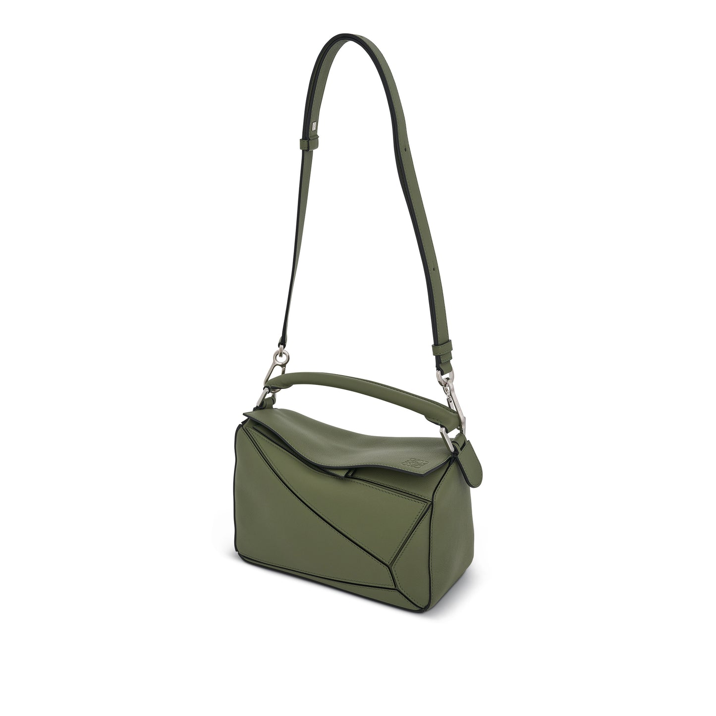 Small Puzzle bag in classic calfskin Dark Khaki Green - LOEWE