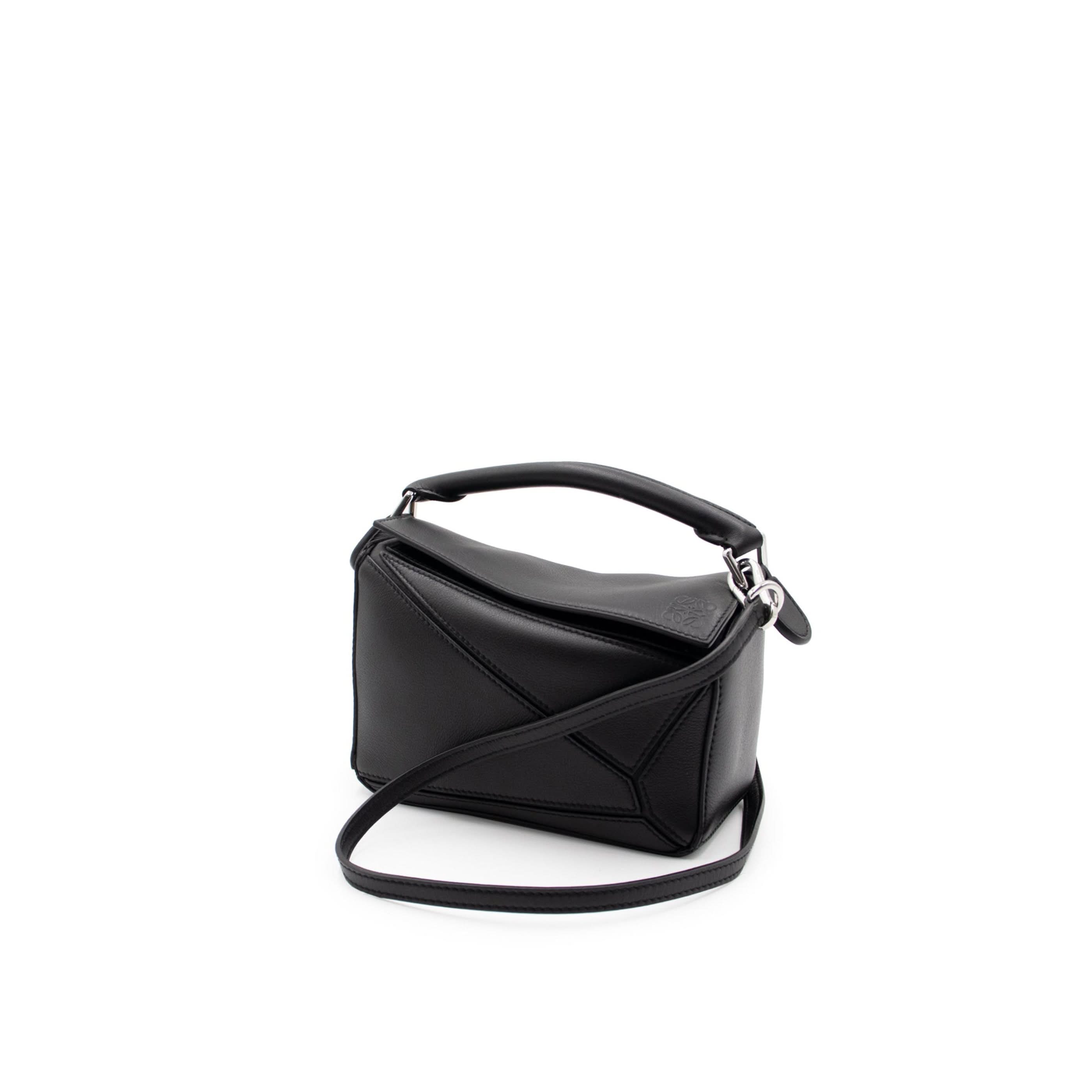 LOEWE Mini Puzzle Bag in Classic Calfskin in Black MARAIS