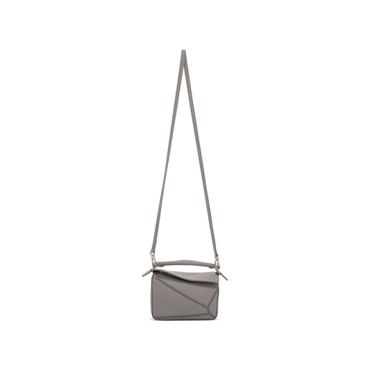 Mini Puzzle Bag in Classic Calfskin in Pearl Grey