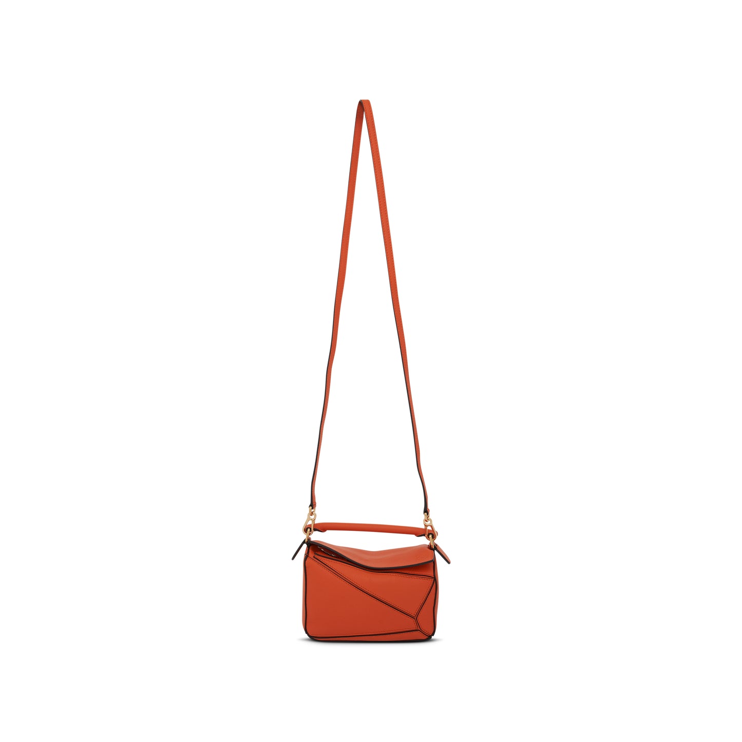 Mini Puzzle Bag in Classic Calfskin in Orange